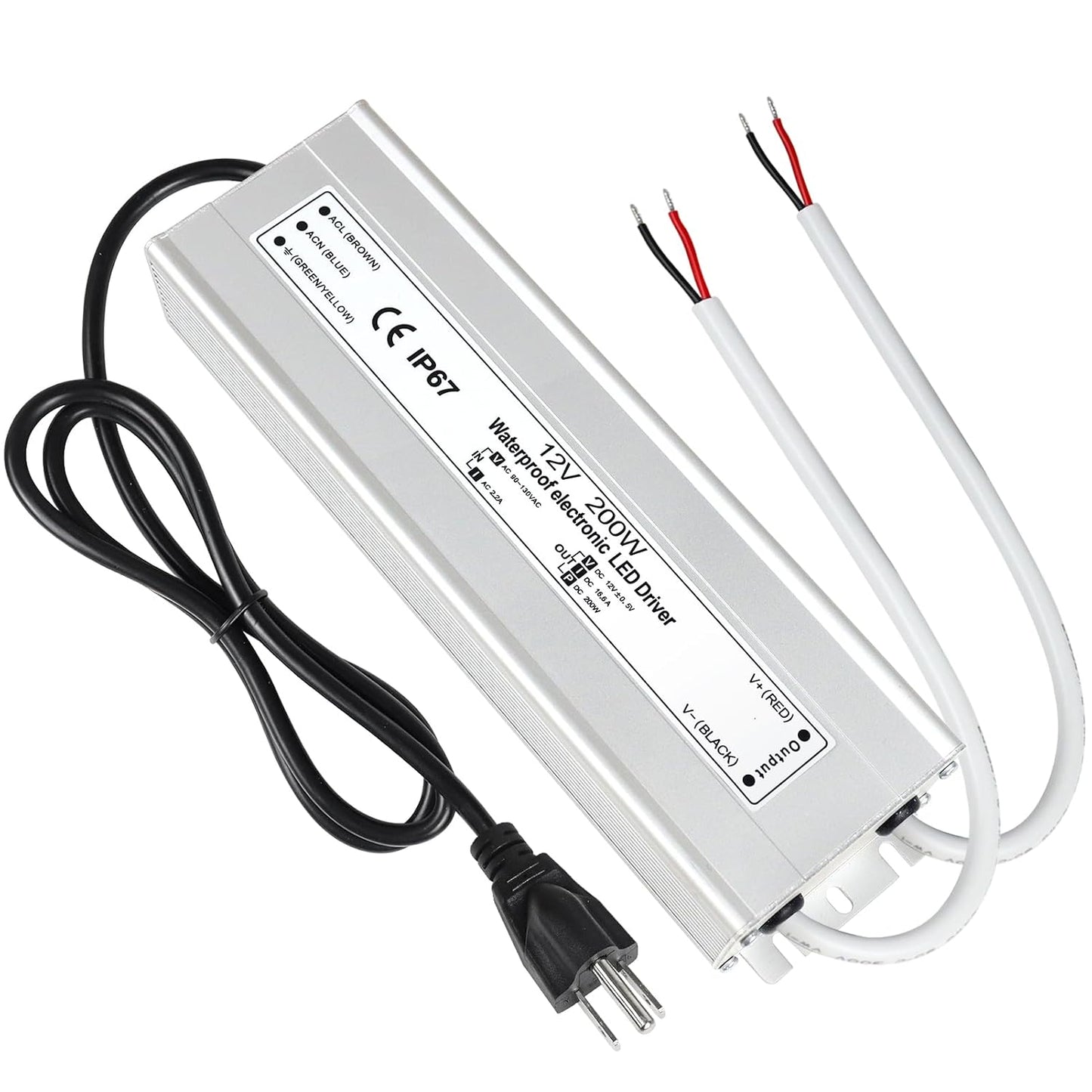 LightingWill LED Driver 200 Watts Waterproof Power Supply Adapter