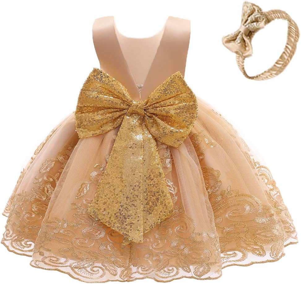 CMMCHAAH Baby Girls Pageant Lace Embroidery Dresses for Toddlers