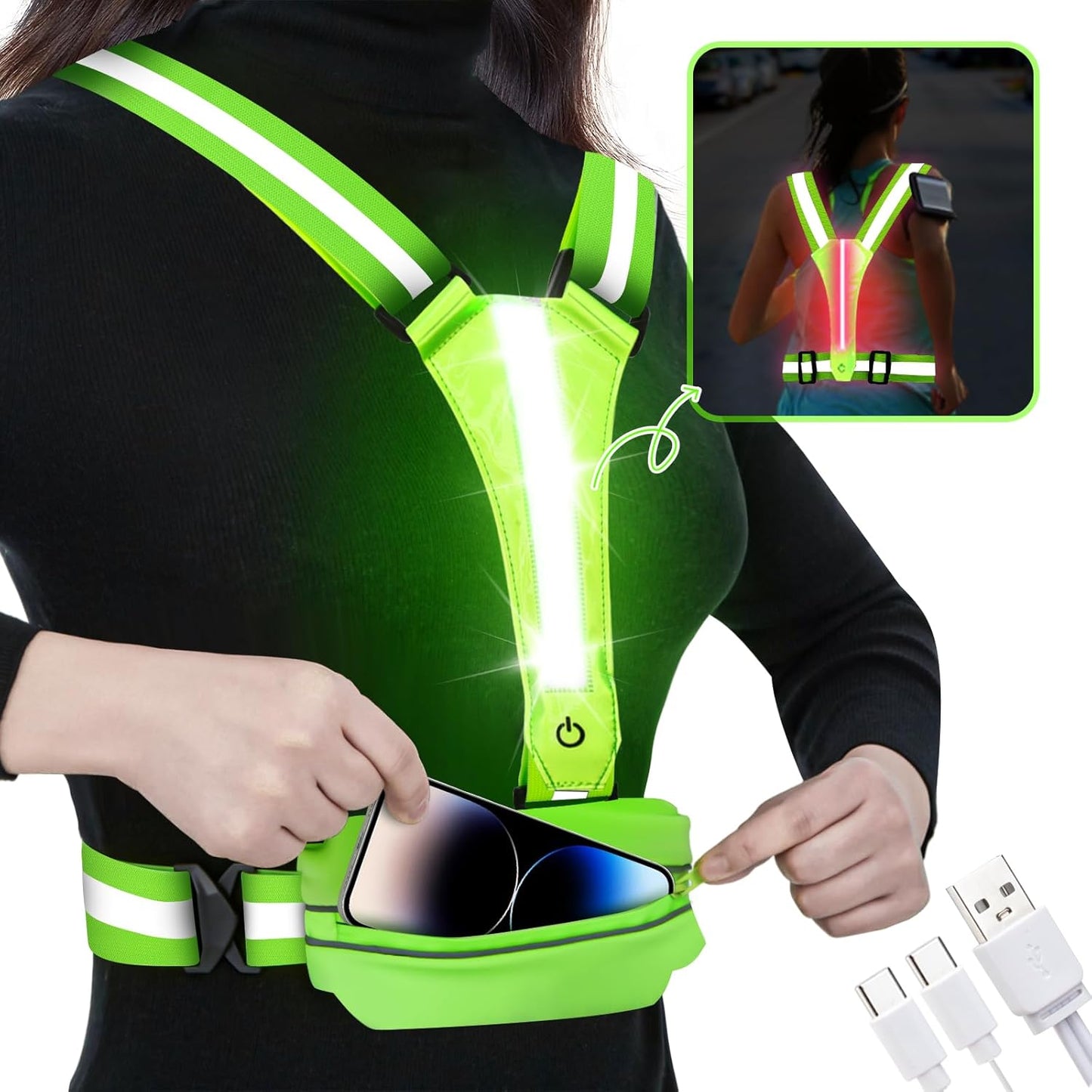High Visibility LED Safety Vest for Night Runners by LOYAL SEA