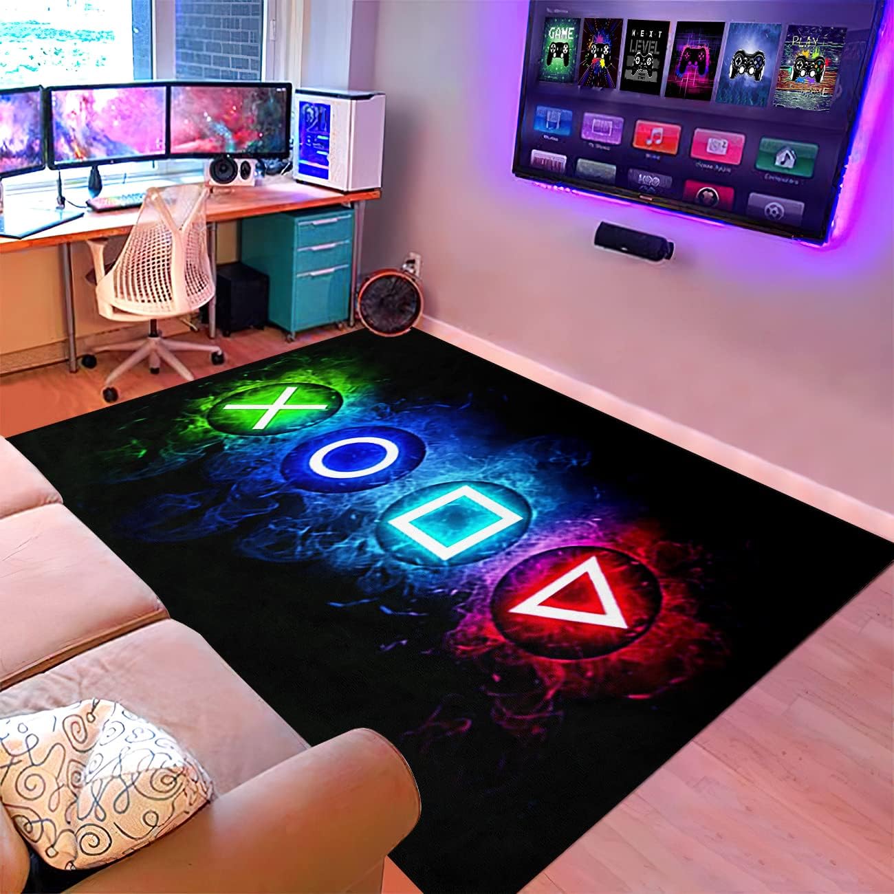 BATATADOCE Gamepad Area Rug - Stylish Home Decor for Gamers