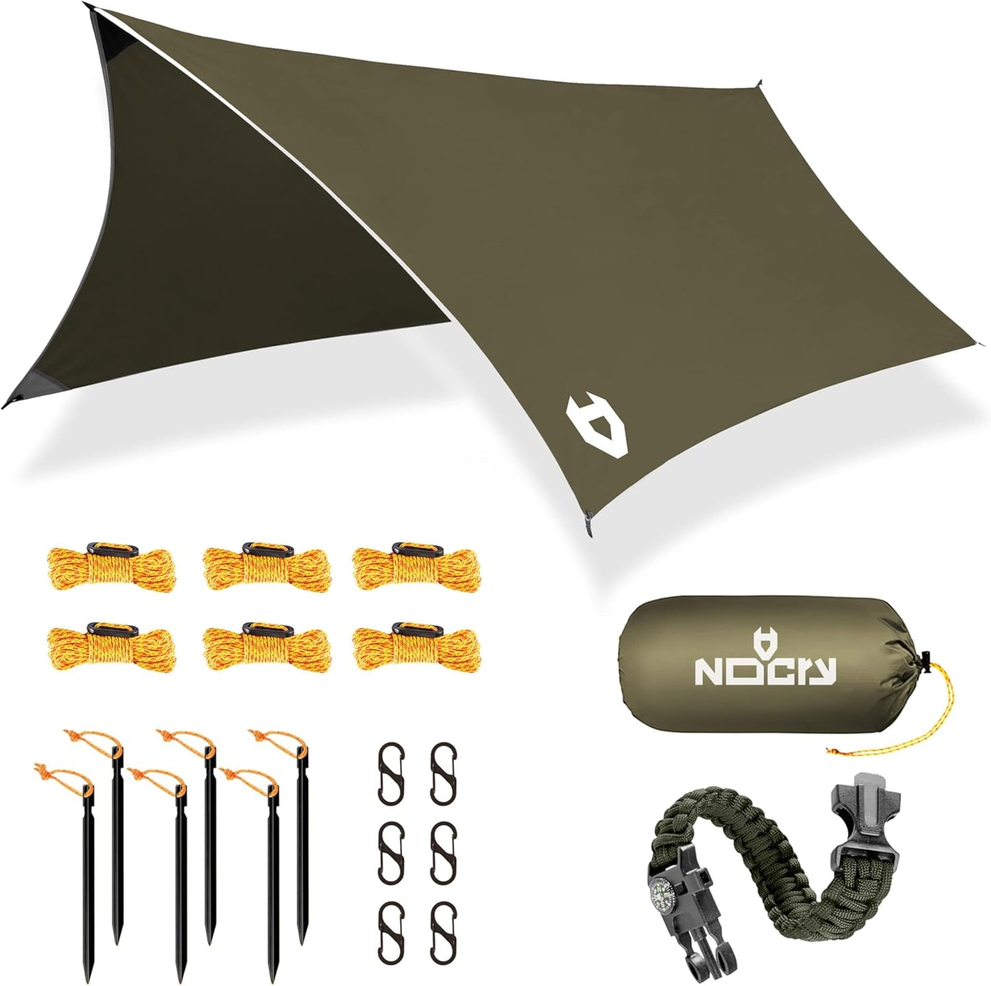 Rain Fly 12x10 Lightweight Waterproof Camping Tarp for Survival