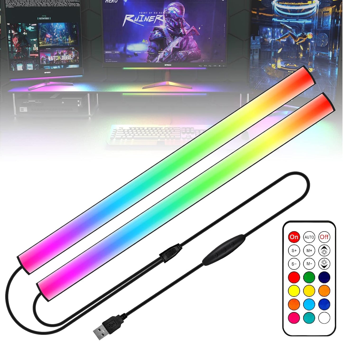 RGB Gaming Light Bar - Remote Controlled Desk Upgrade