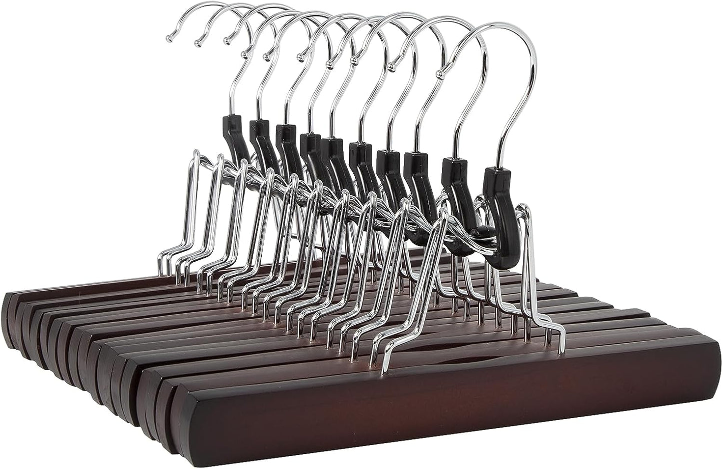 Wooden Pants Hangers - Cherry Finish for Neat Organization