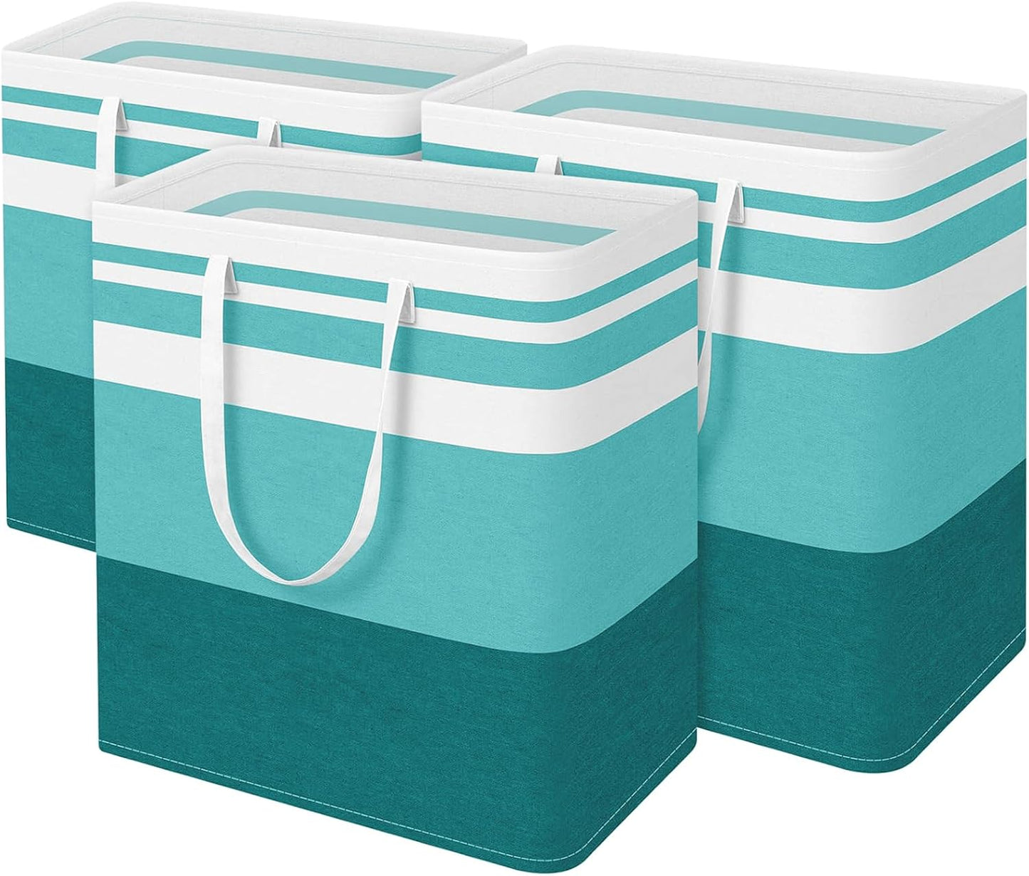 BlissTotes 3-Pack Laundry Basket for Easy Carry and Storage