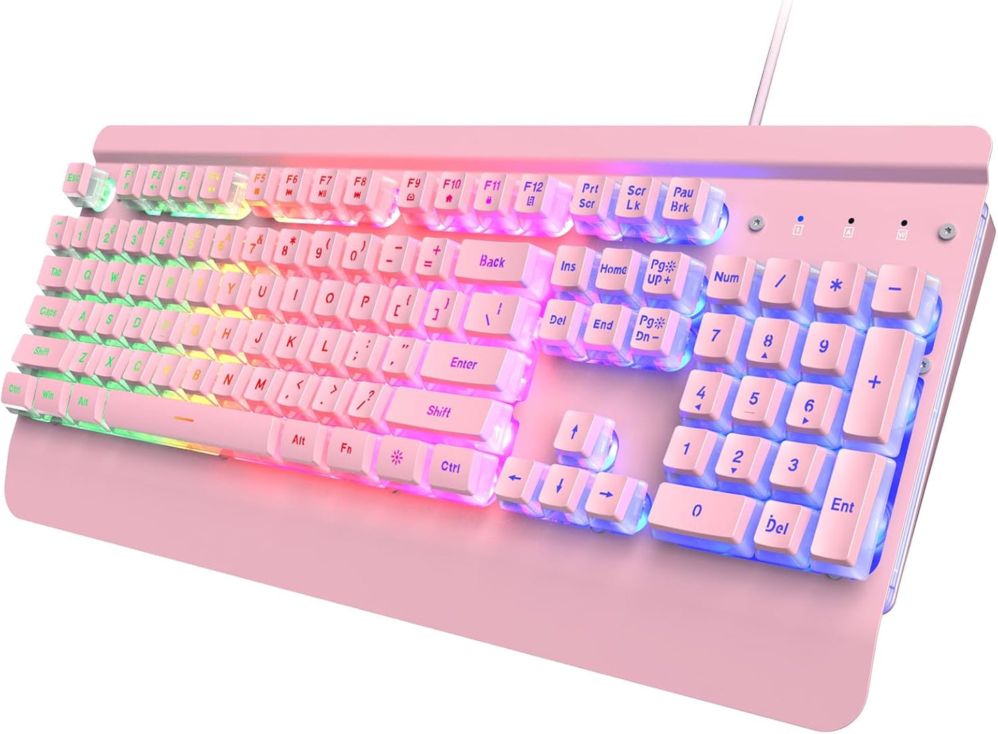 Rainbow Backlit Gaming Keyboard - Silent & Stylish!