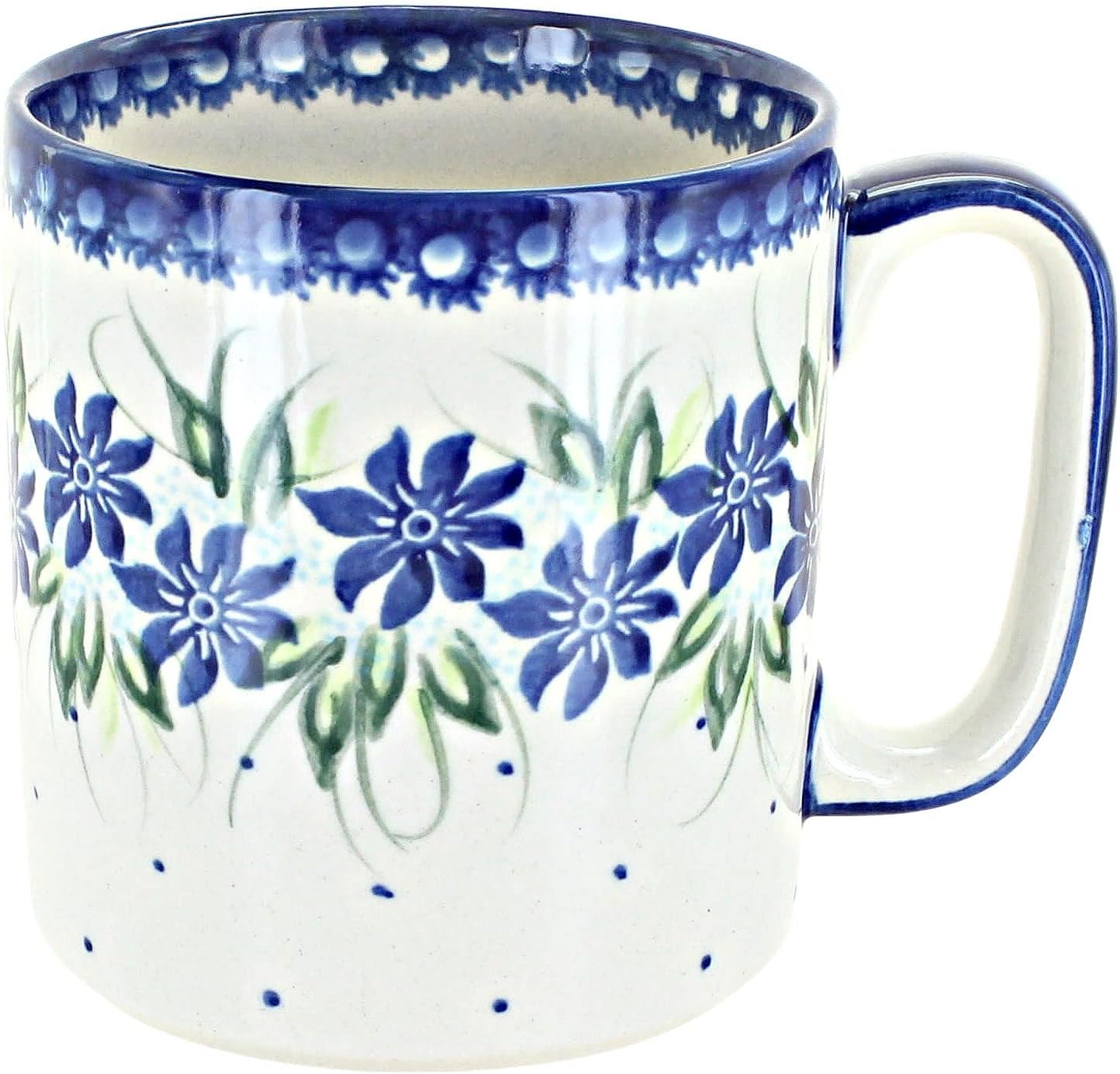 Blue Rose Polish Pottery Blue Sierra Coffee Mug - 12 oz Gift