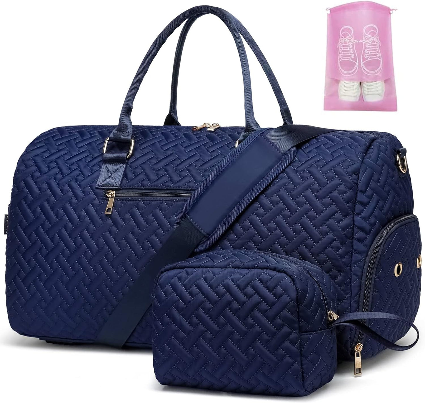 Duffle Bag for Travel with Shoe Compartment and Toiletry Bag