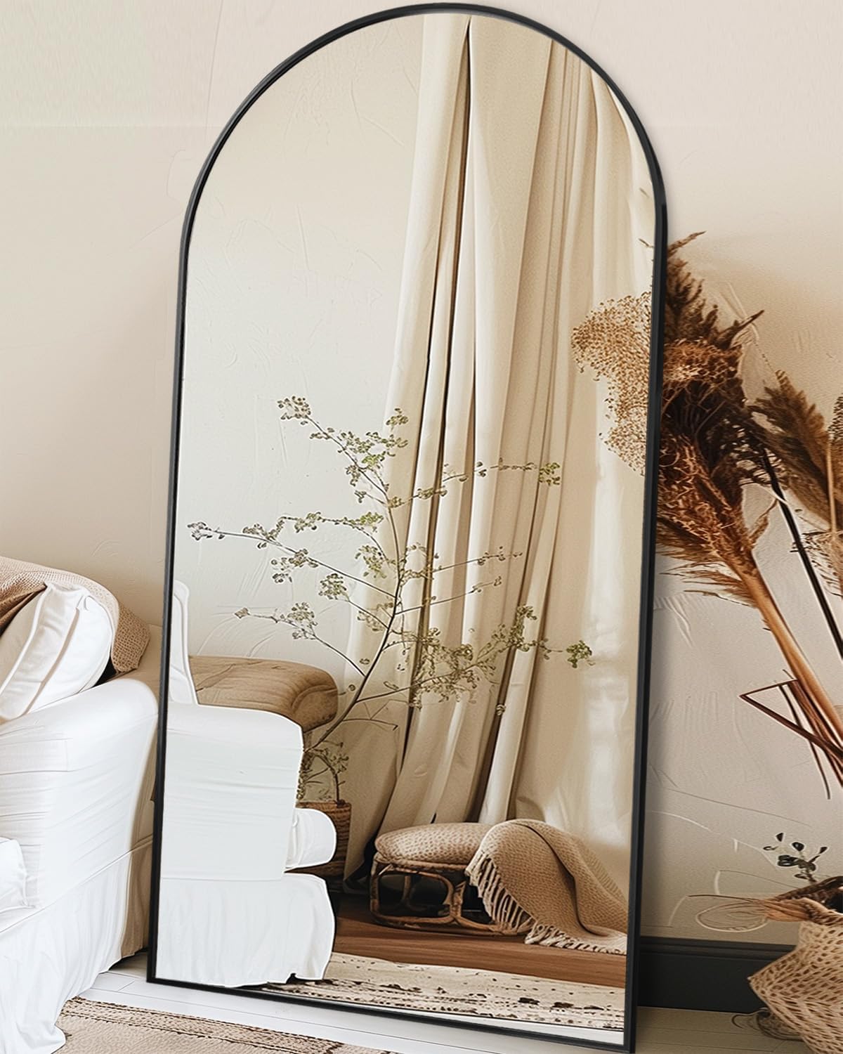 Antok Full Length Mirror 71x30 Arched Floor Standing Design