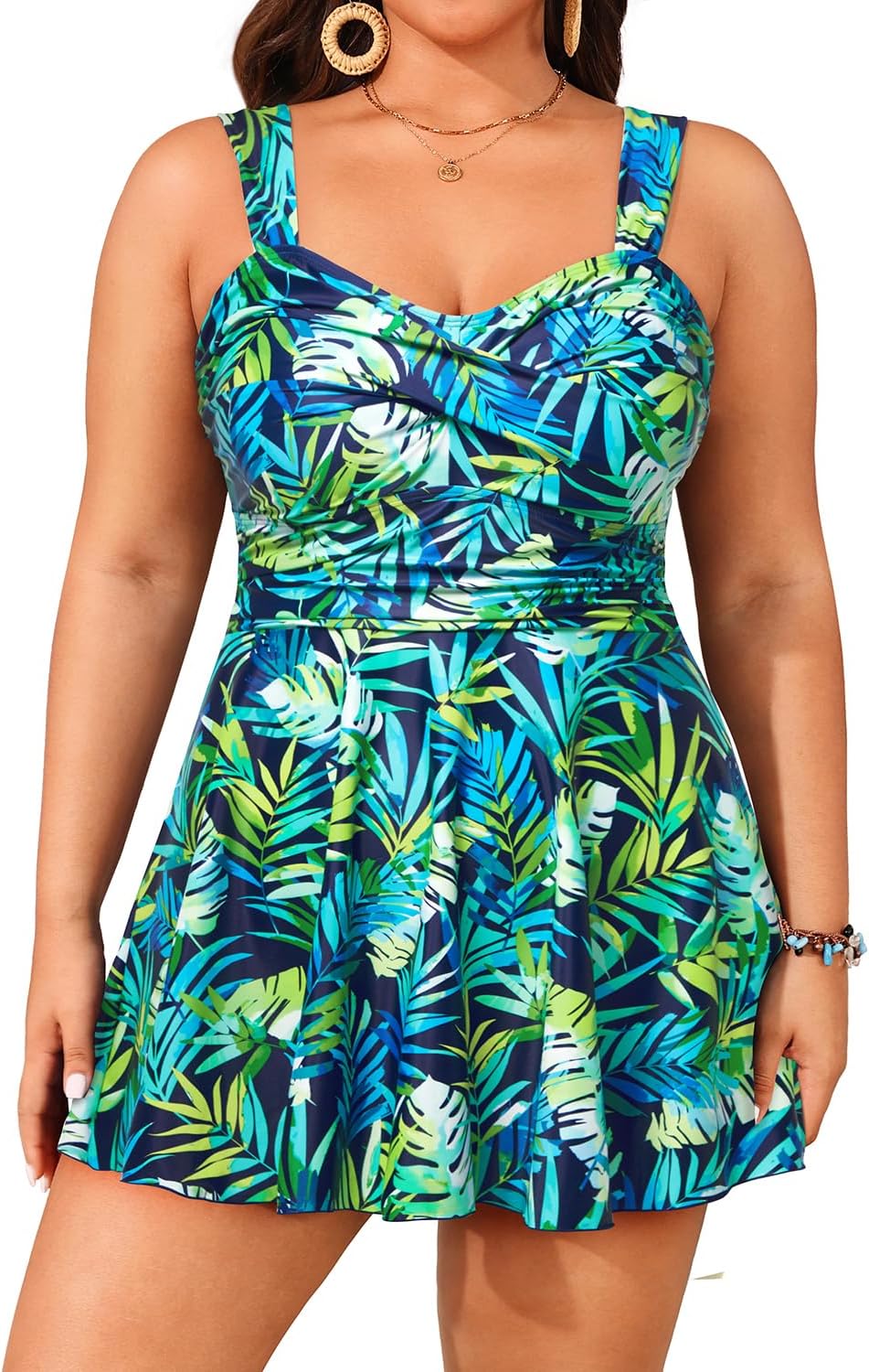 Aqua Eve Plus Size Two Piece Swimsuits for Women Tankini
