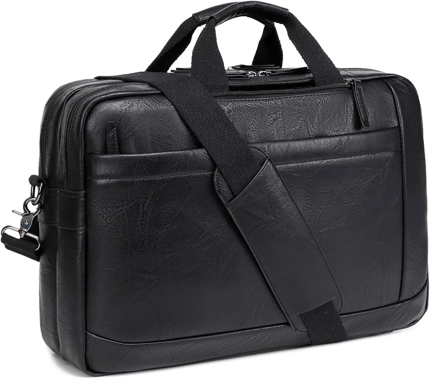 Faux Leather Messenger Bag for Men: 3 in 1 Convertible Design