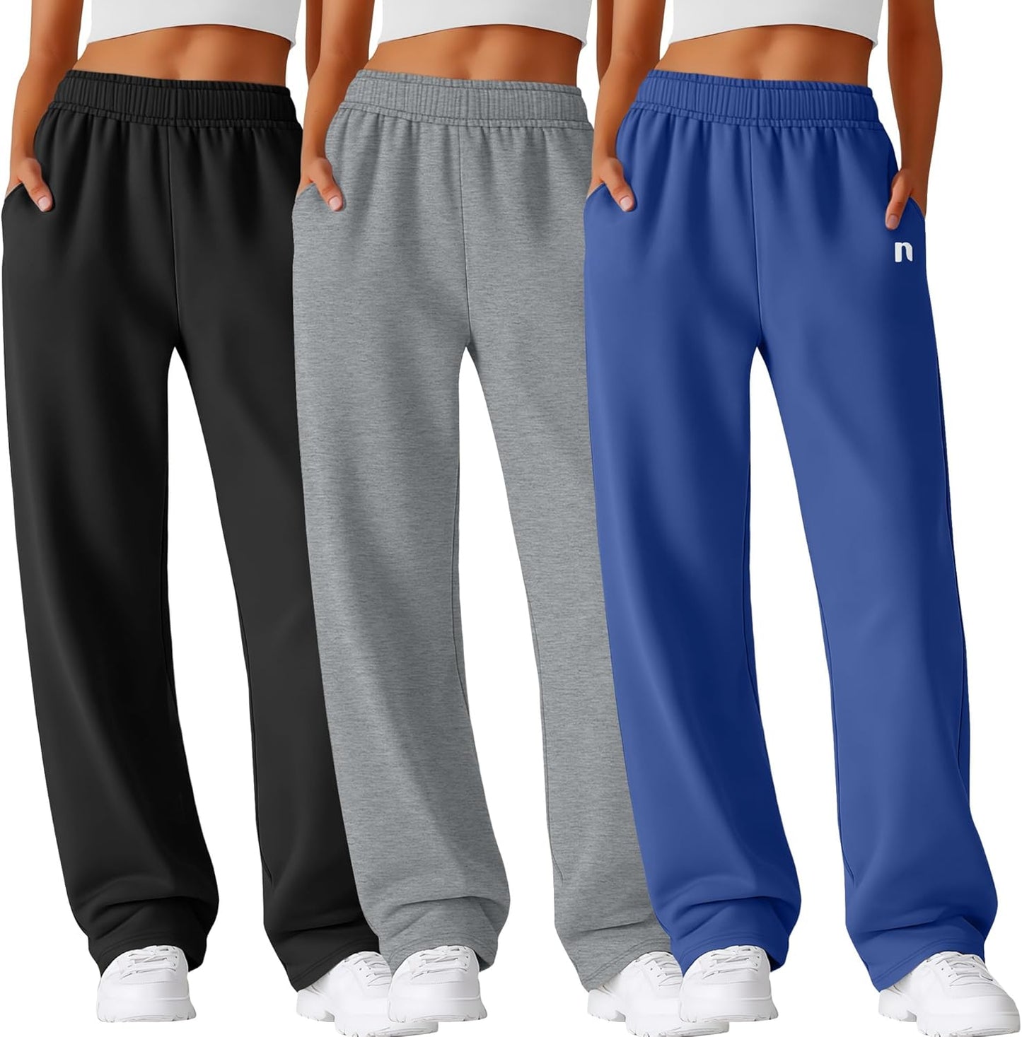 Neer 3 Pack Womens Wide Leg Sweatpants for Comfort and Style