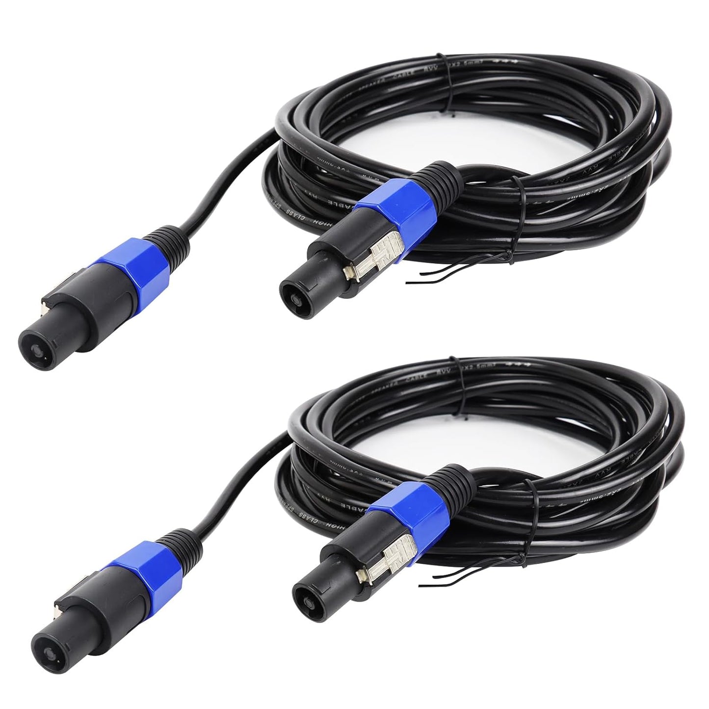 Pack of 2 Speakon Cables for Pro DJ and PA Audio Systems