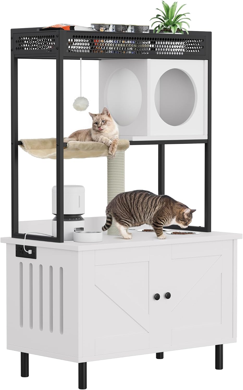 YITAHOME Cat Litter Box Enclosure with Charging Station