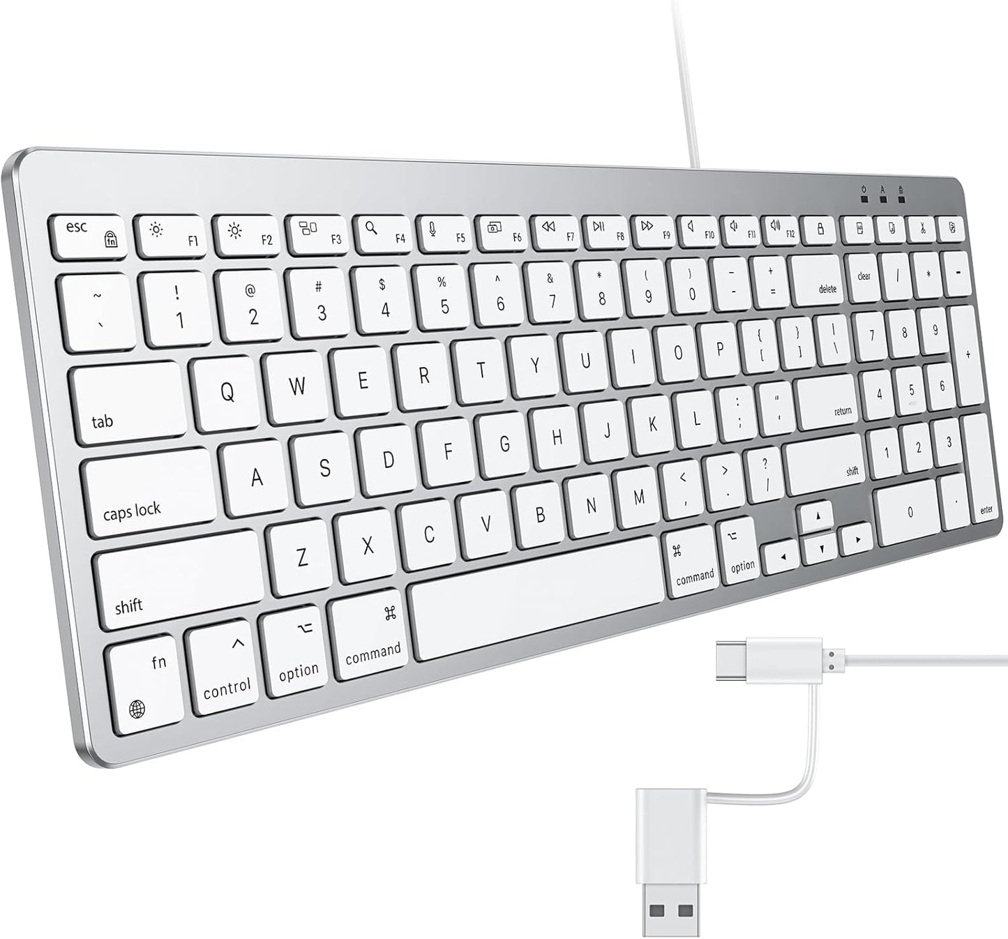 OMOTON Wired Keyboard: Mac Compatible Dual Interface