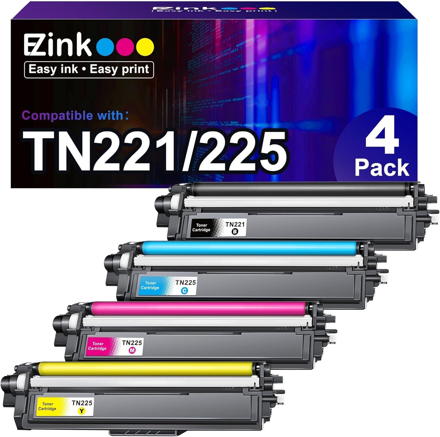 Vibrant Colors: E-Z Ink Compatible Toner Set for Brother Printers