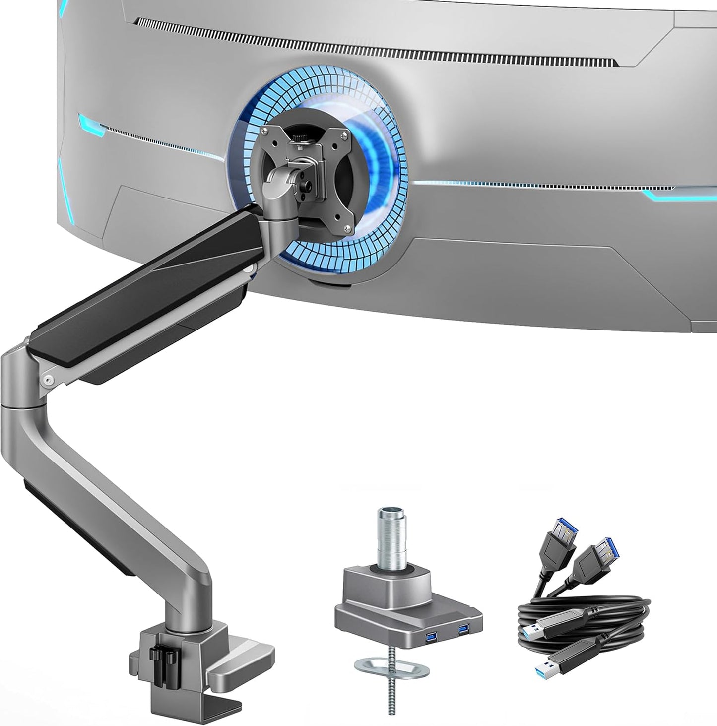 ARES WING Heavy Duty Adjustable Monitor Arm for 13in-49in Screens