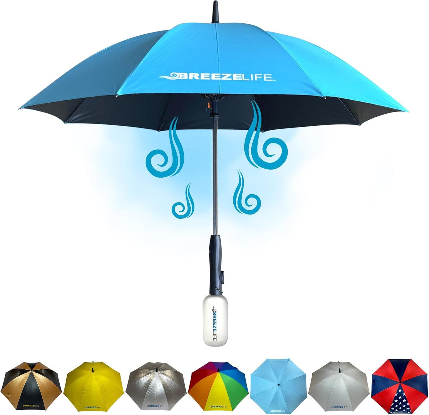 Original Mister Breeze Sun Umbrella with Fan and Mister for Comfort