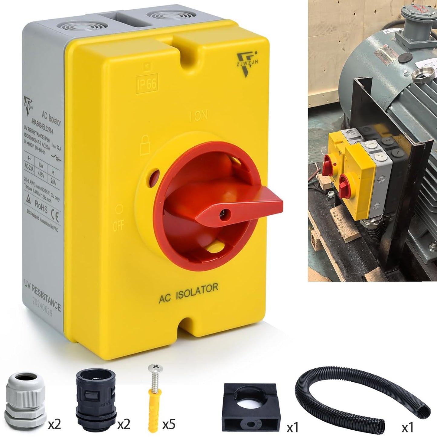 32Amp AC Disconnect Switch for Outdoor Use - IP66 Rated Isolator