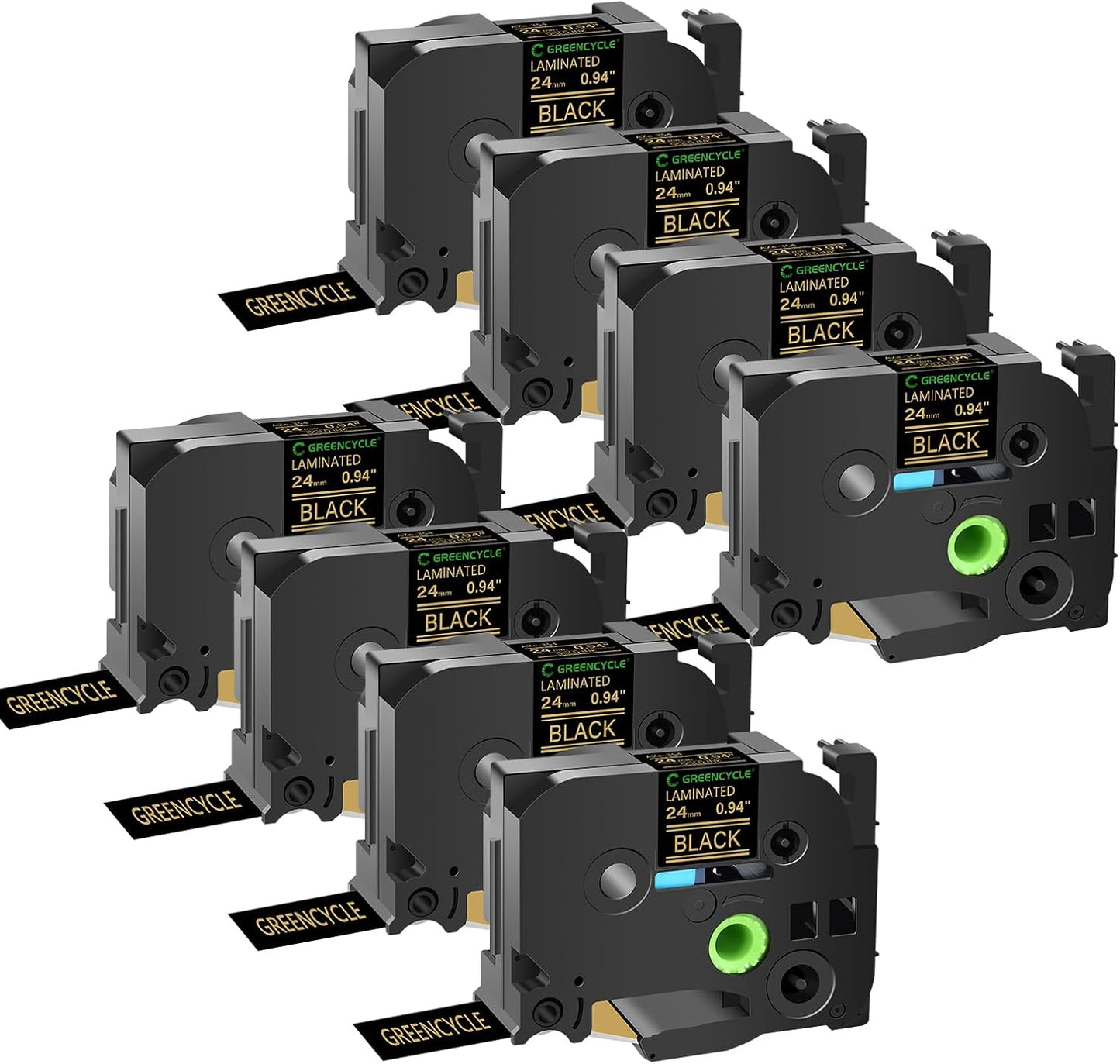 GREENCYCLE TZe-354 Label Tape for Brother Label Makers, 8 Pack