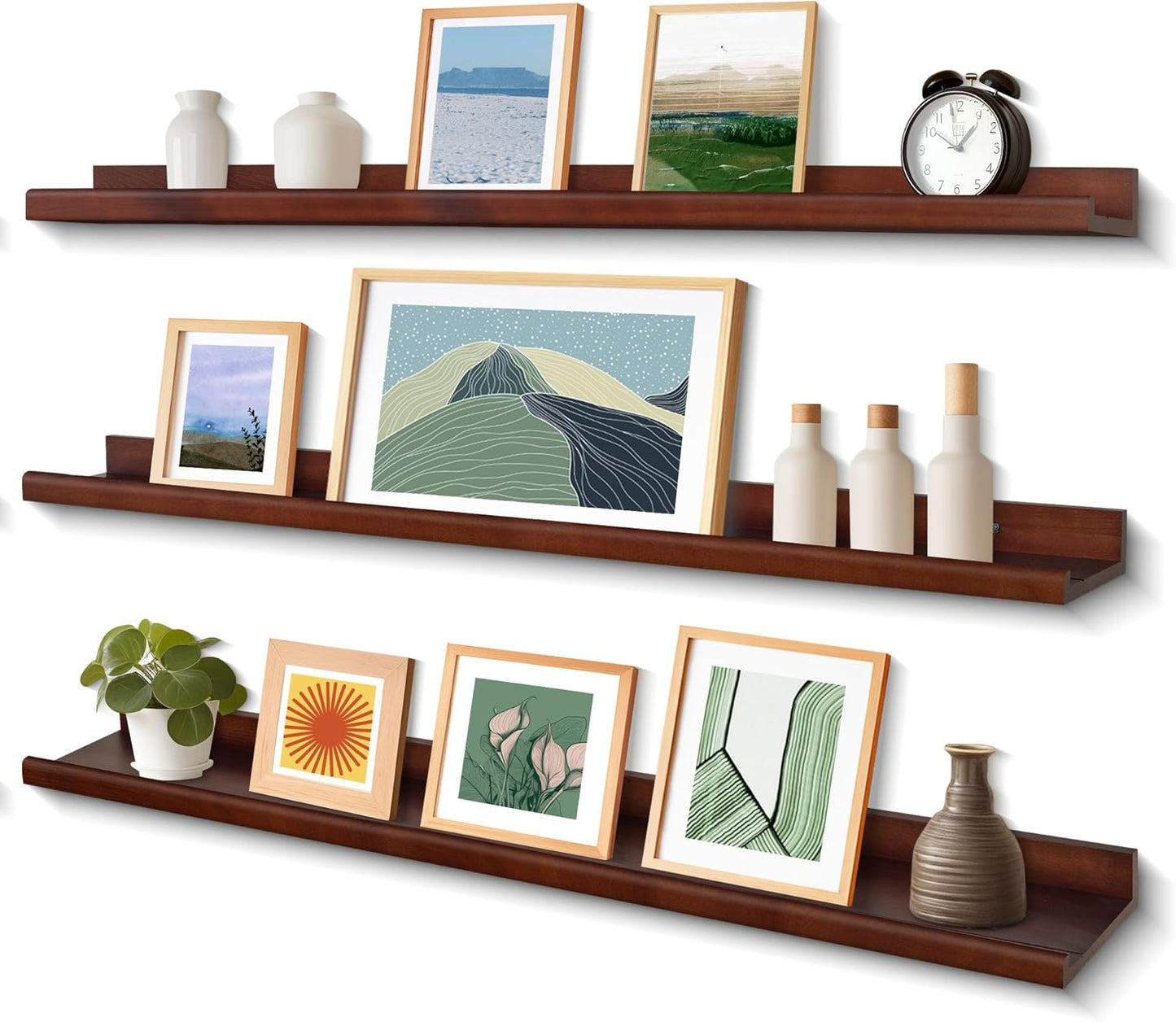 Floating Shelves Wall Mounted Set of 3 for Home and Office