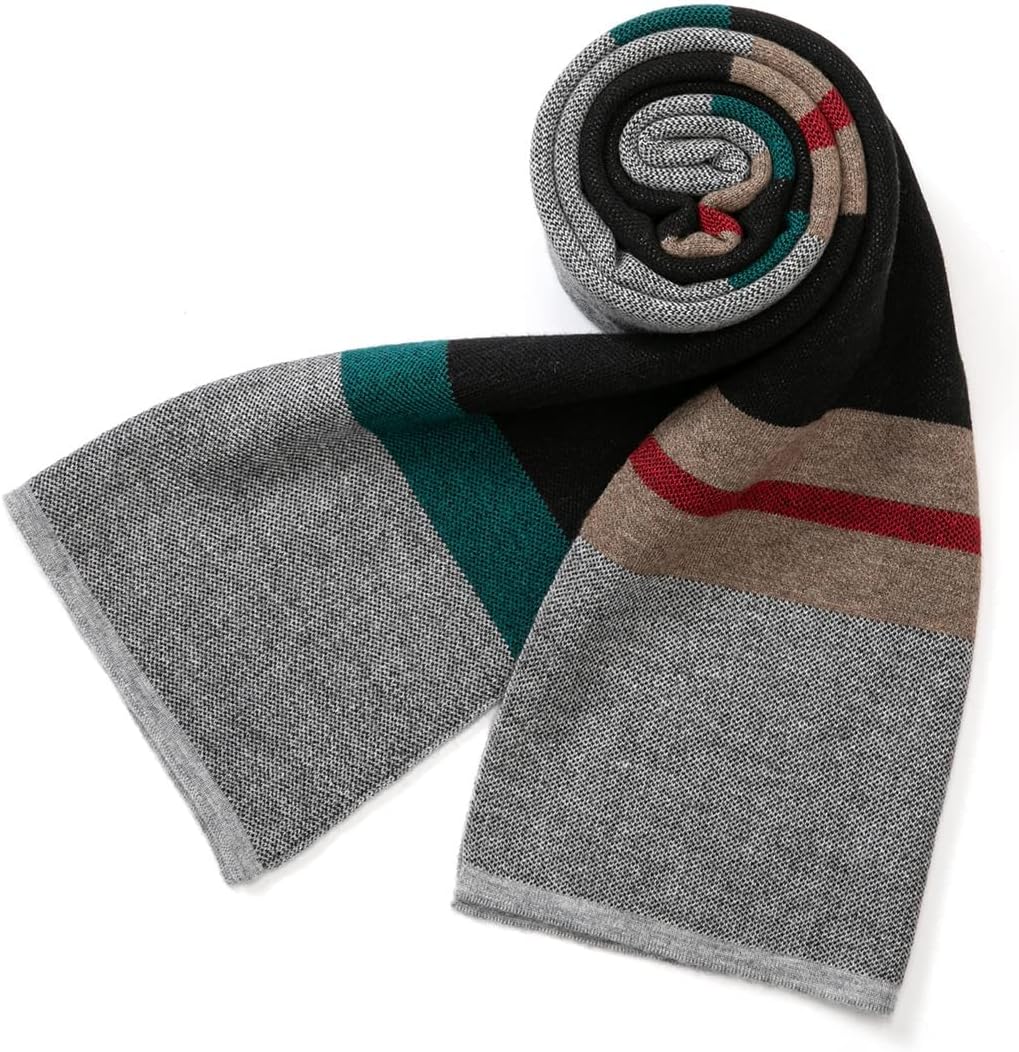 Villand Australian Merino Wool Tartan Knitted Scarf for Men