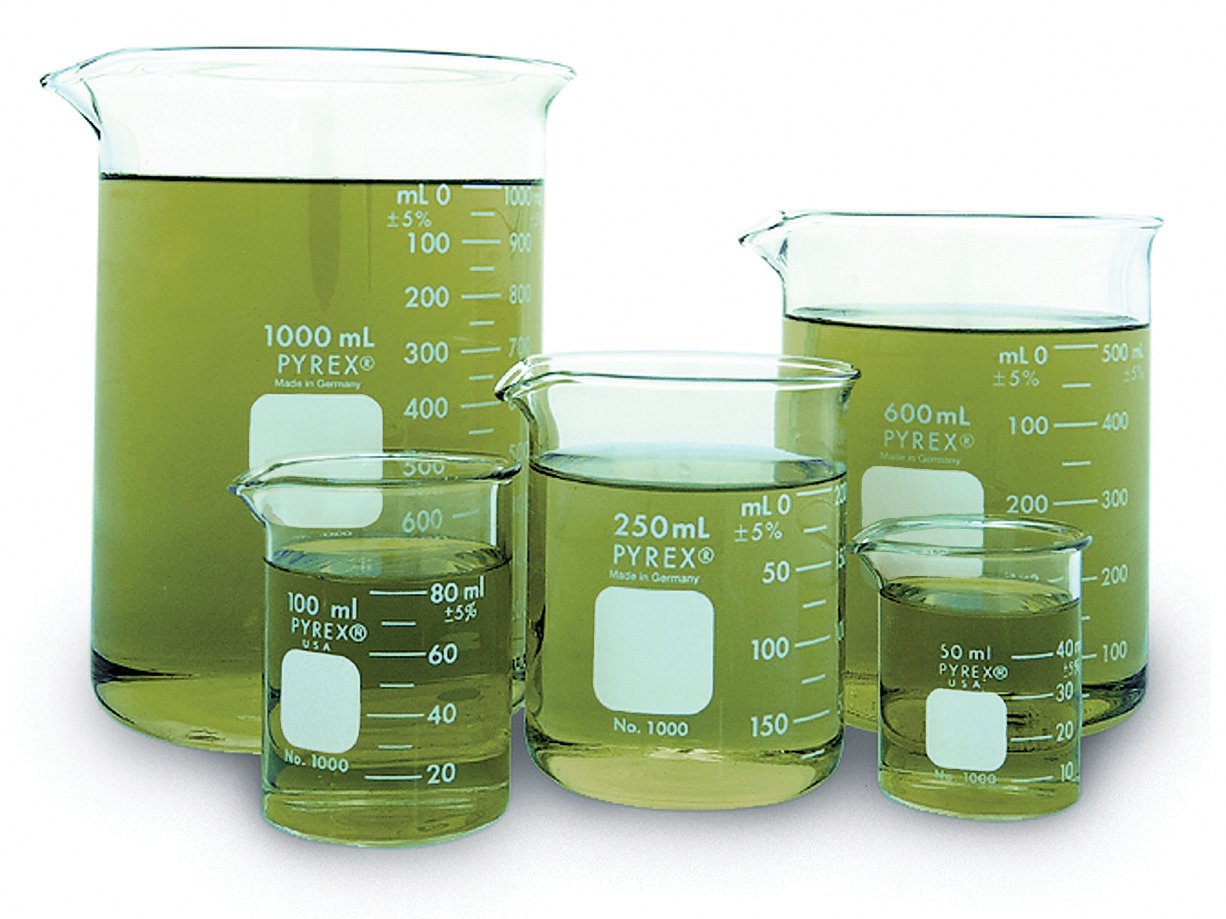 Corning Pyrex Griffin Low Form Beaker Set for Science Classes