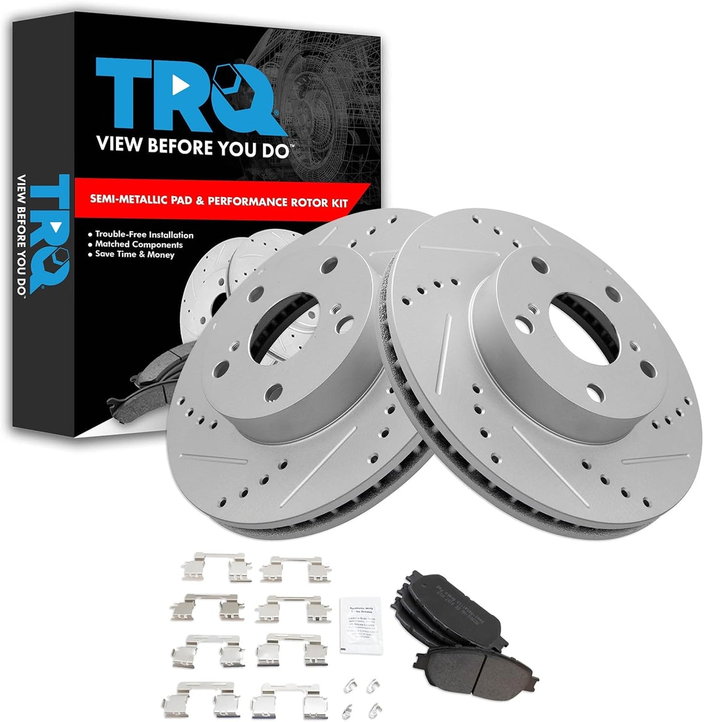 TRQ Front Performance Brake Pad & Rotor Kit for Toyota Tacoma