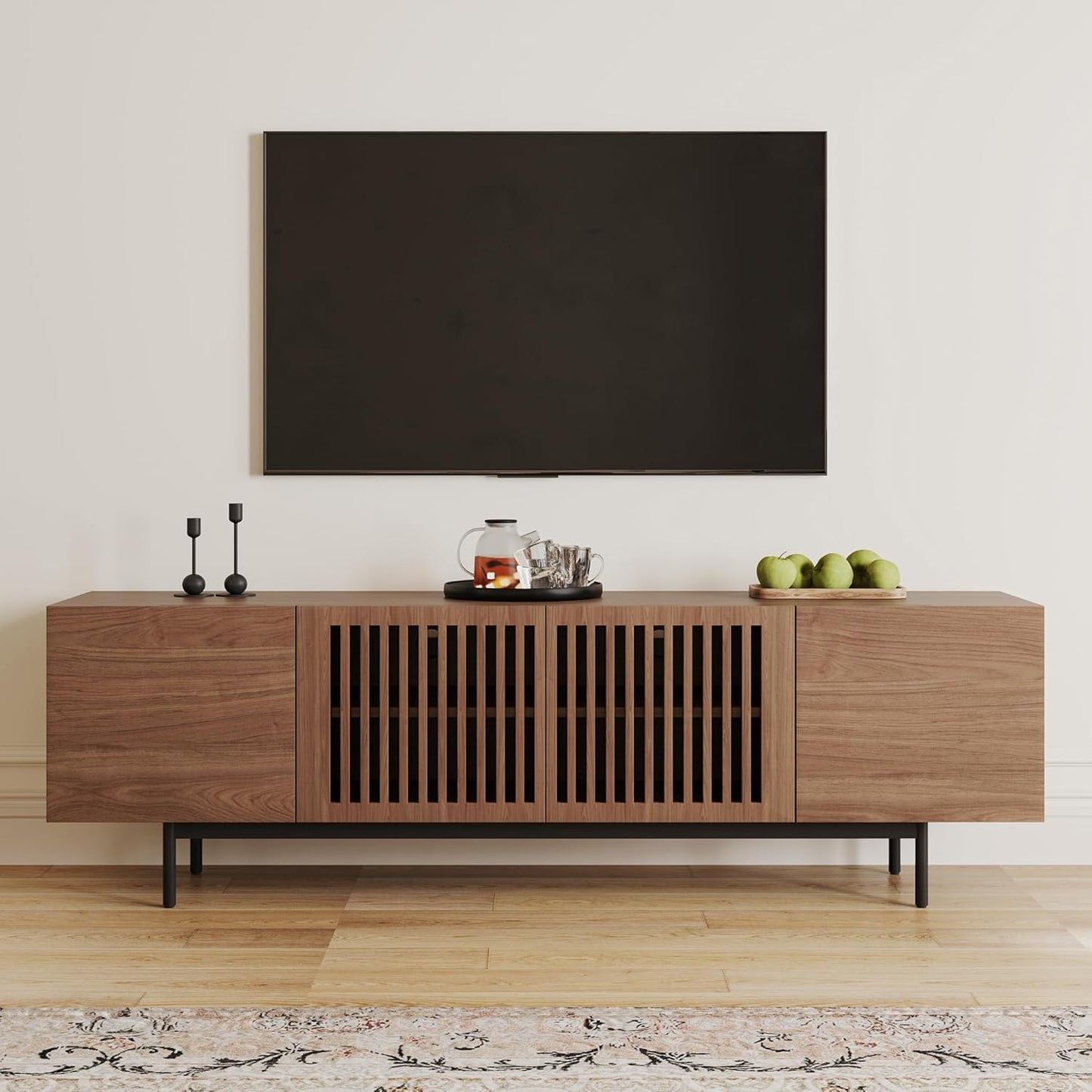 POVISON 70 Walnut TV Stand for Large TVs