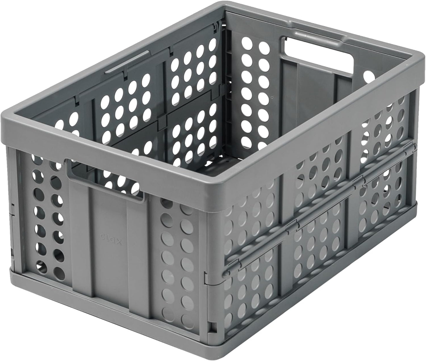 Clax Crate Folding Box Basket 48 Qt Grey - Versatile Storage Solution