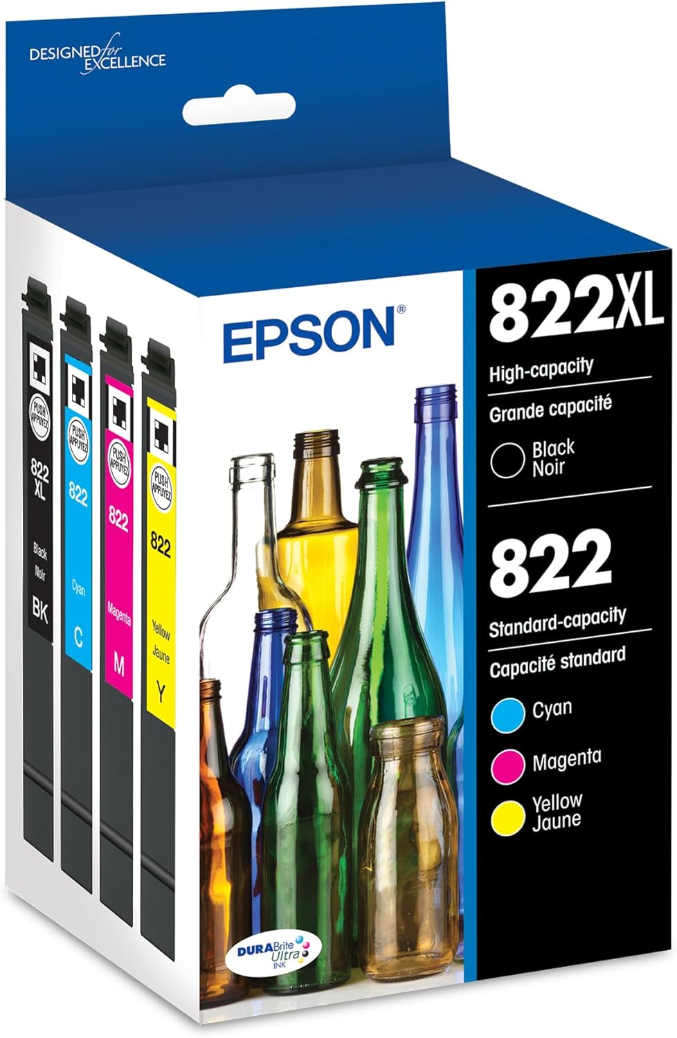 Epson 822 DURABrite Ultra Ink Combo Pack - High Capacity for Superior Performance