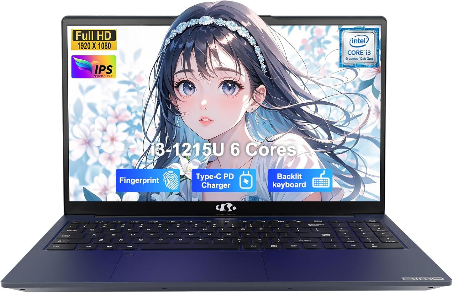 NIMO 15.6 IPS FHD Laptop with Intel i3-1215U and 8GB RAM