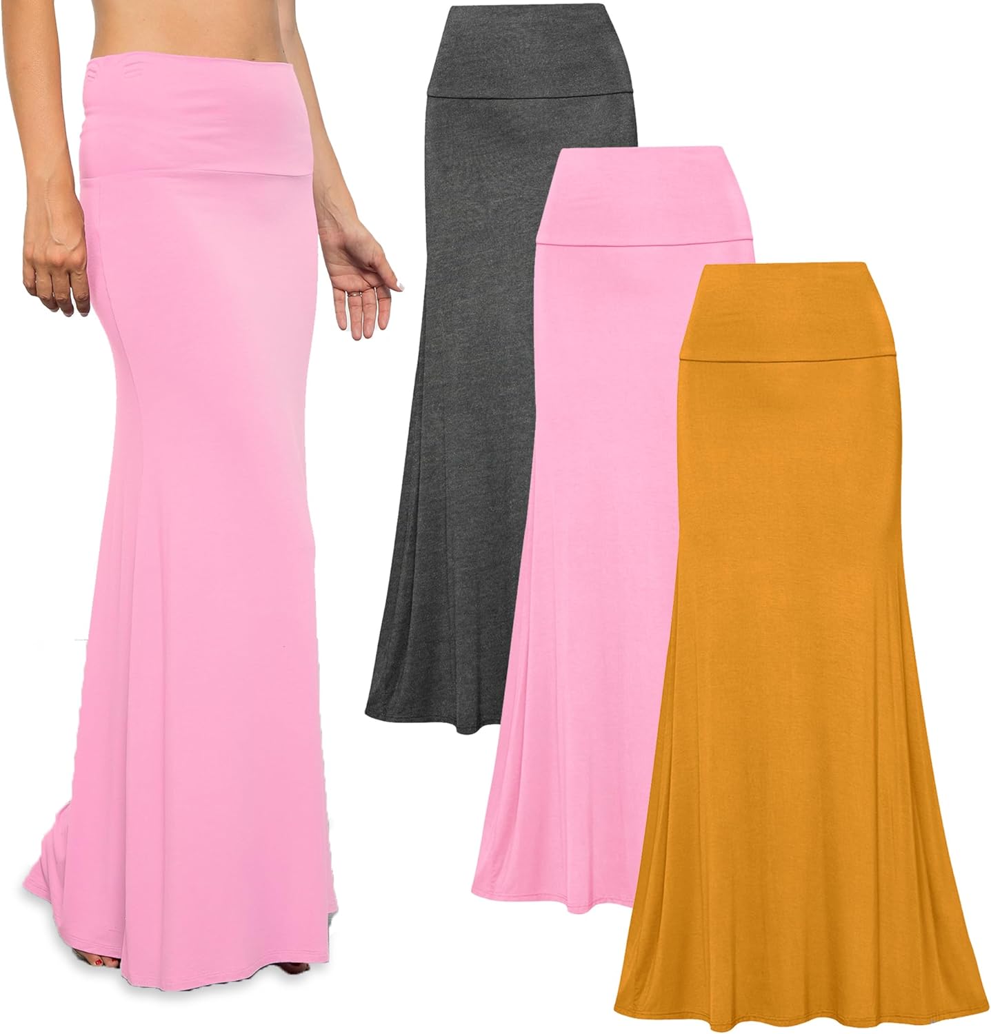 Free to Live 3 Pack Long Skirts for Women - Flowy & Stylish