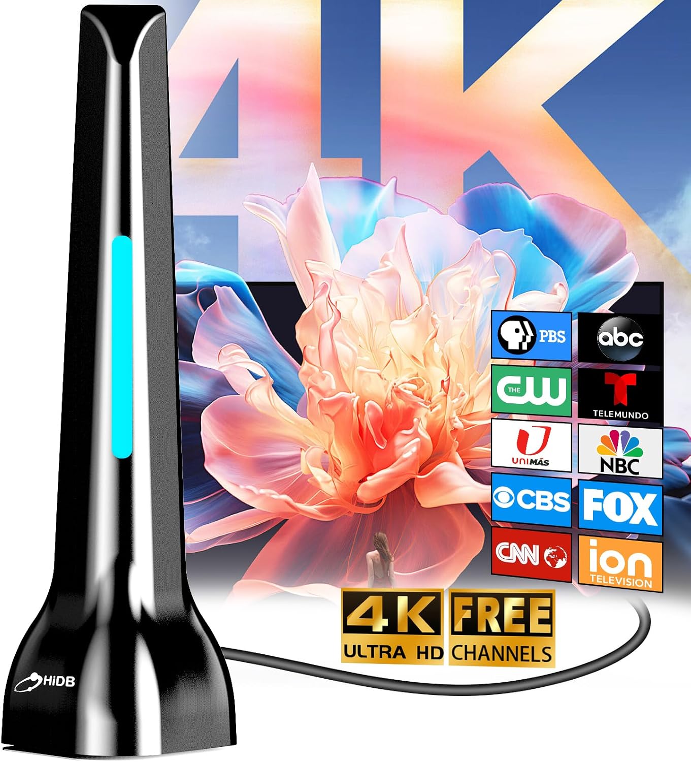 Enhanced TV Antenna: 4K Reception, Long Range, Easy Install