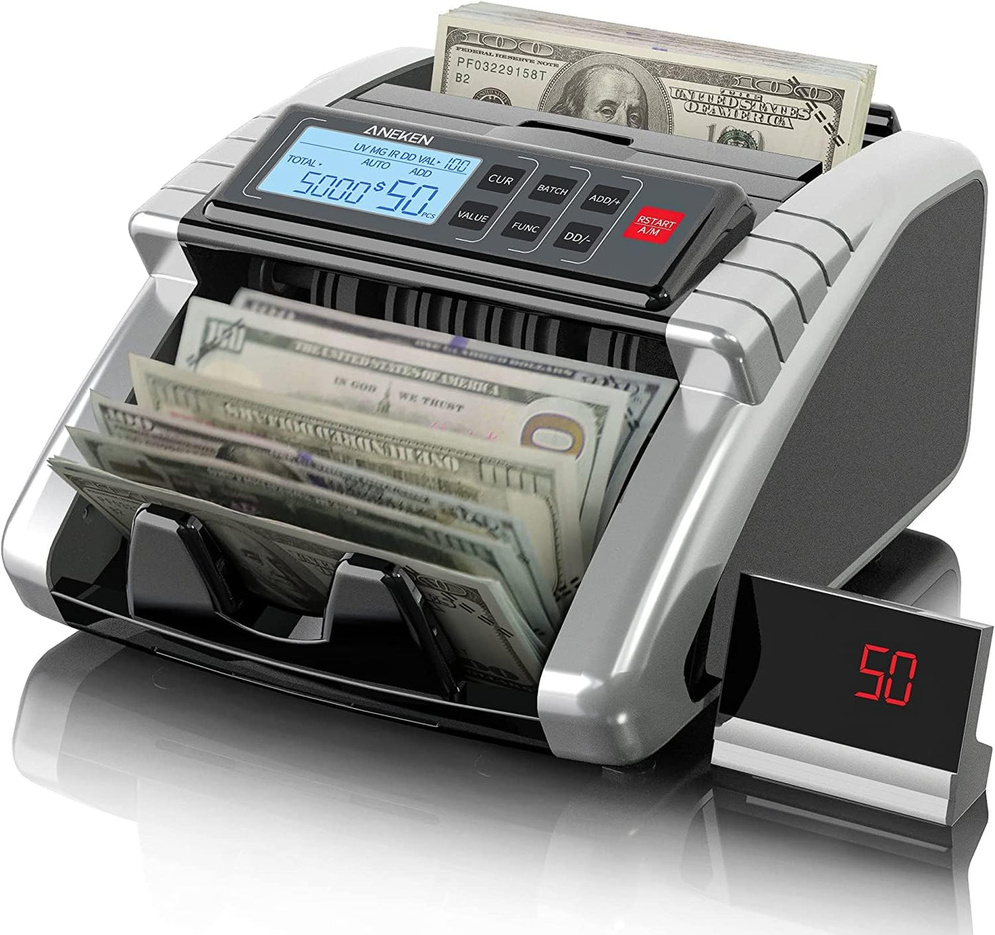 Aneken Money Counter Machine with Value Count and LCD Display
