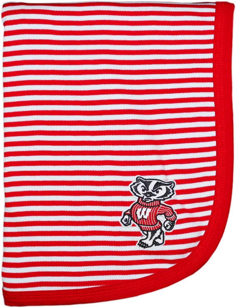 University of Wisconsin Standing Badger Striped Baby Blanket