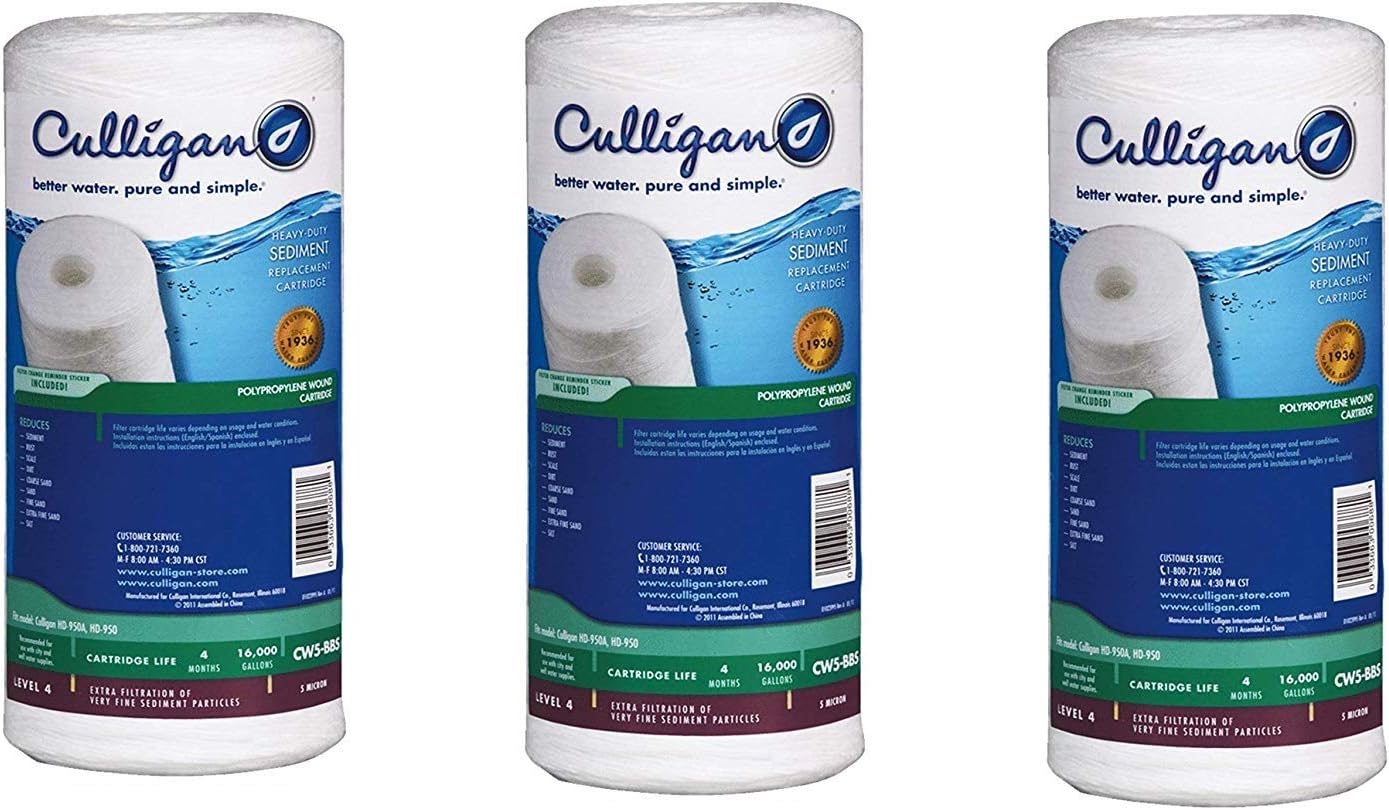 Culligan CW5-BBS Whole House Water Filter Cartridge 3 Pack