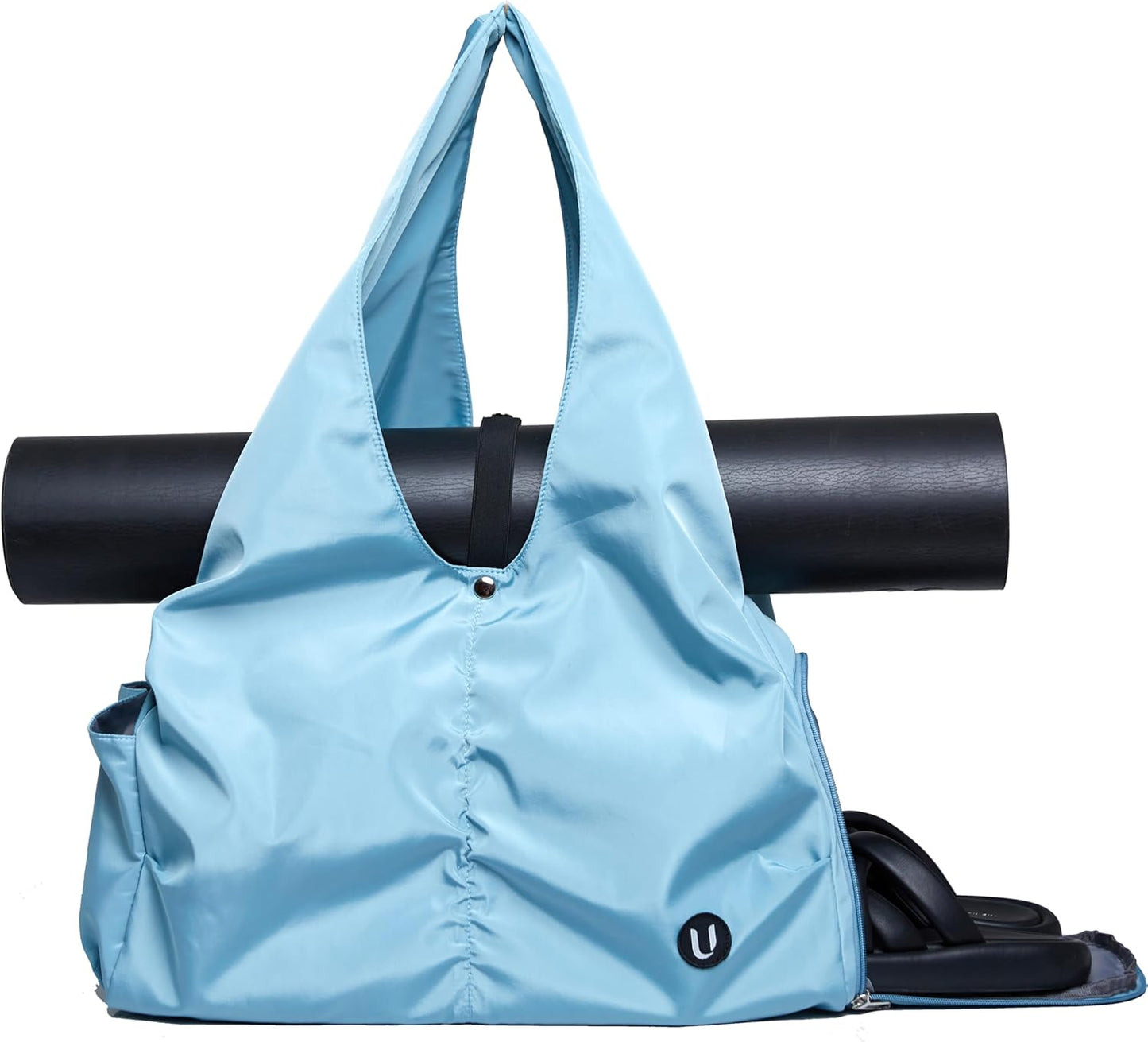 Uhawi Gym Bag: Yoga Mat Holder, Shoe Compartment, Wet/Dry Pockets (Blue)