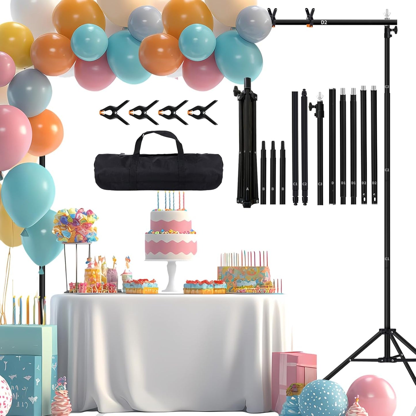 10x7 ft Backdrop Stand for Photography and Party Decorations