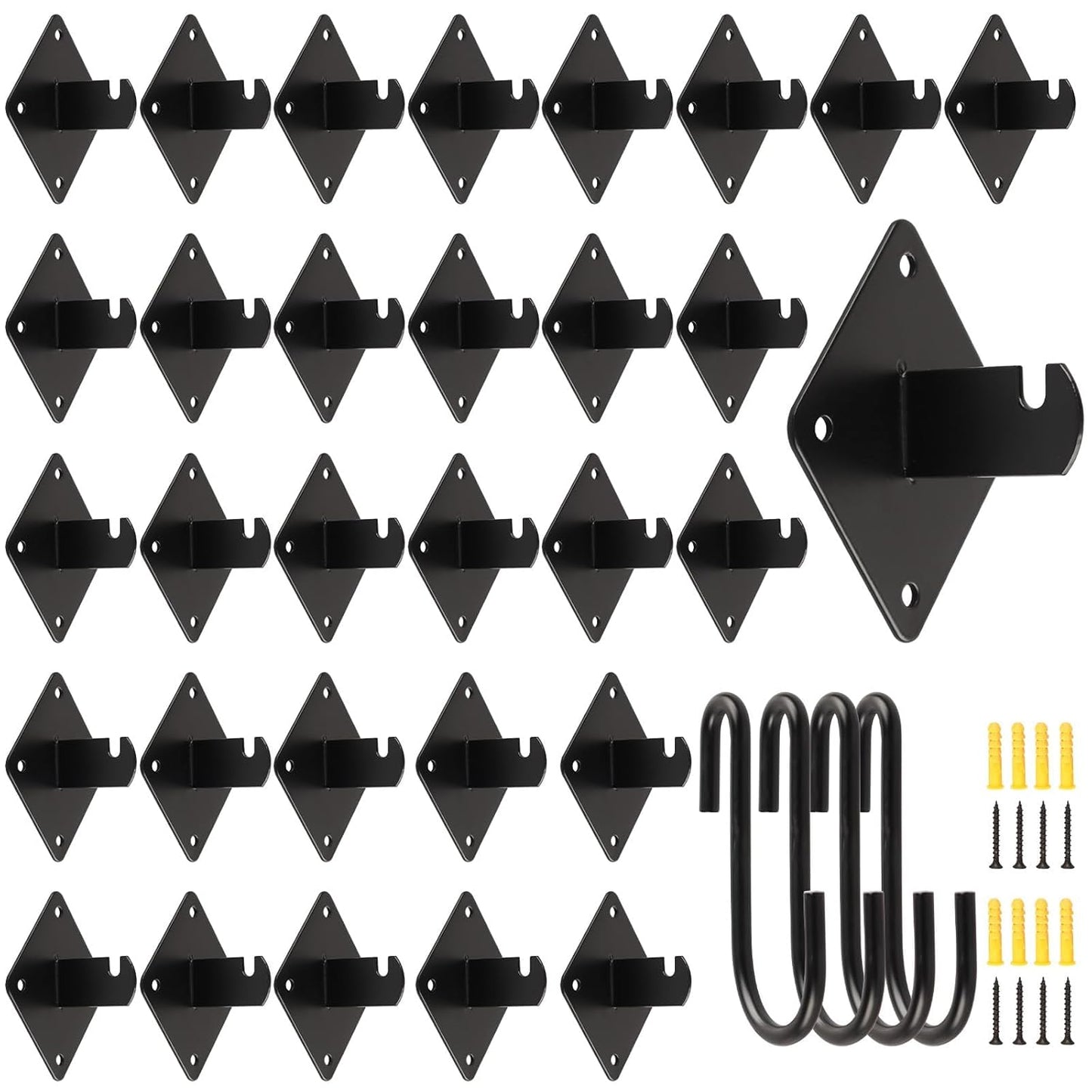 Gridwall Mount Brackets Black for Heavy-Duty Display Needs
