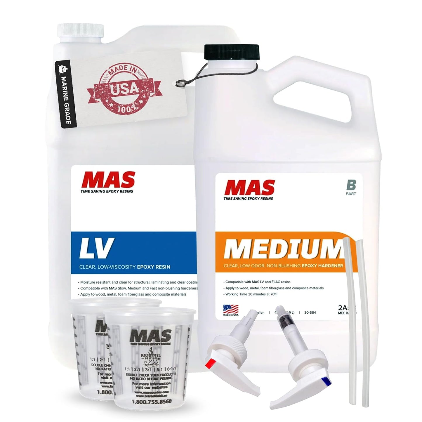 MAS Epoxies Marine Epoxy Resin Kit for Boat and Wood Repair