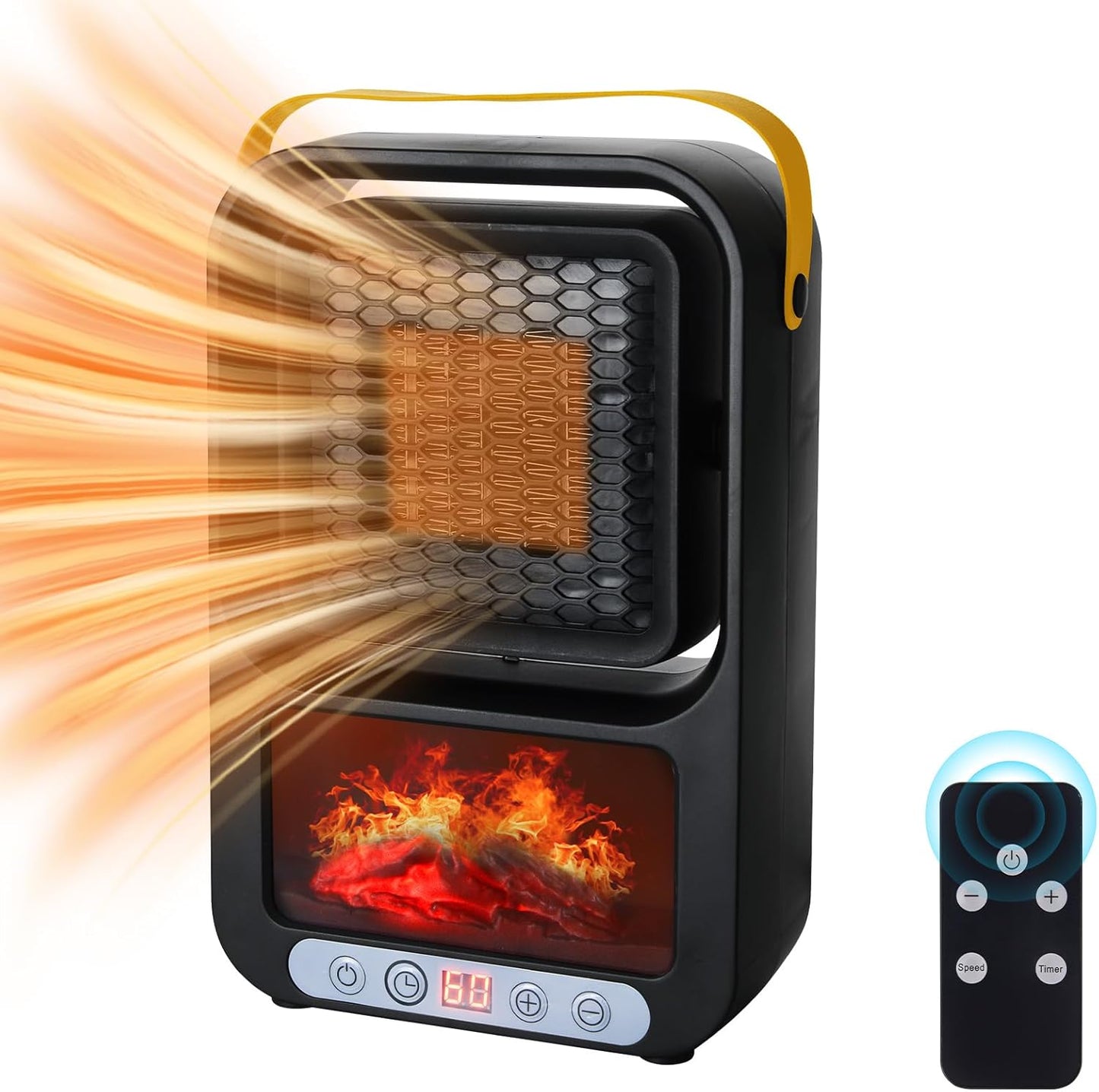 Compact 700W Electric Fireplace Heater by Tenhitoys