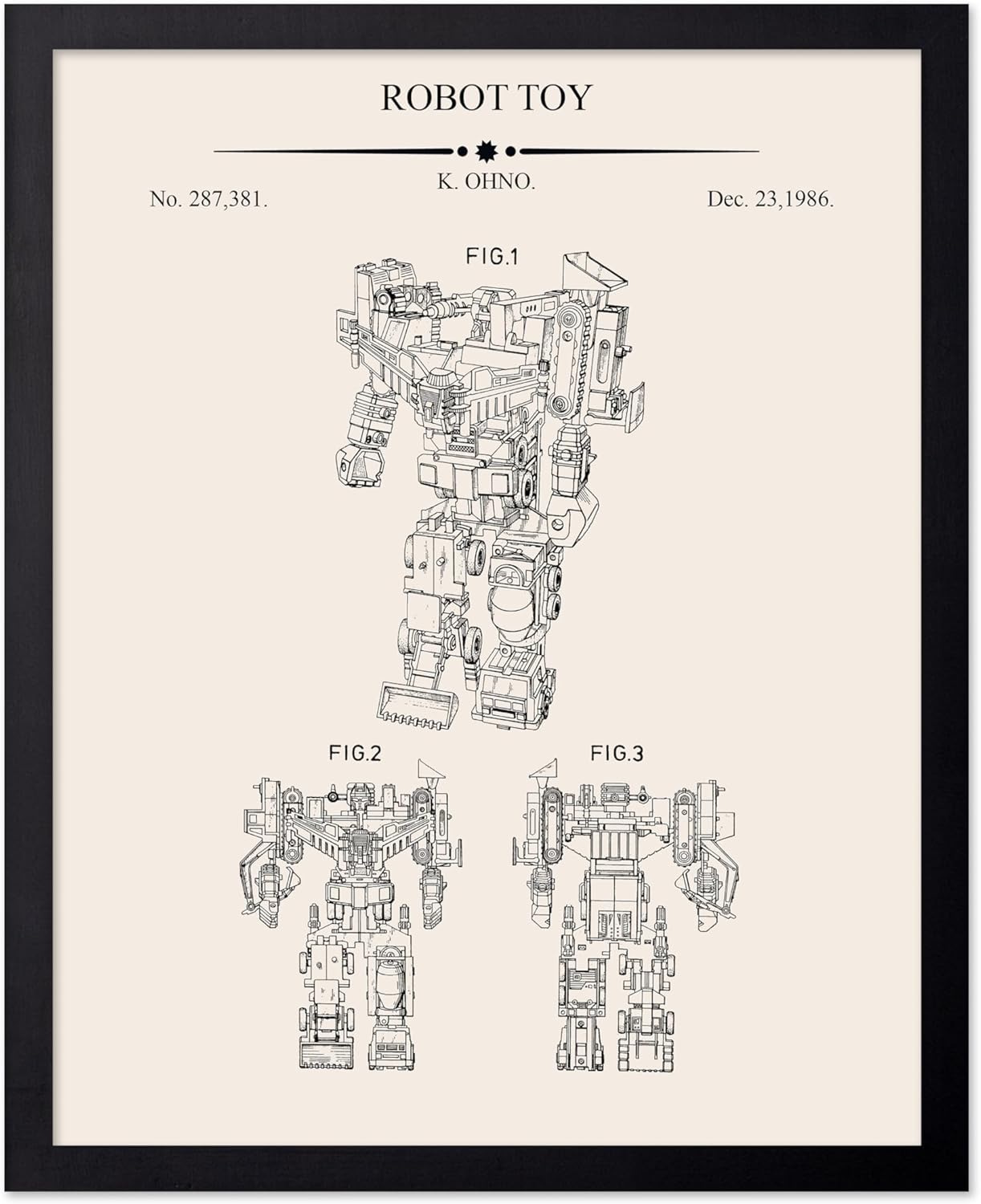 Devastator Robot Blueprint Poster