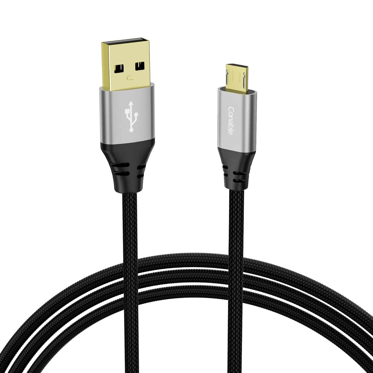 Fast Charging Micro USB Cable: Nylon Braided, Gold-Plated Connectors