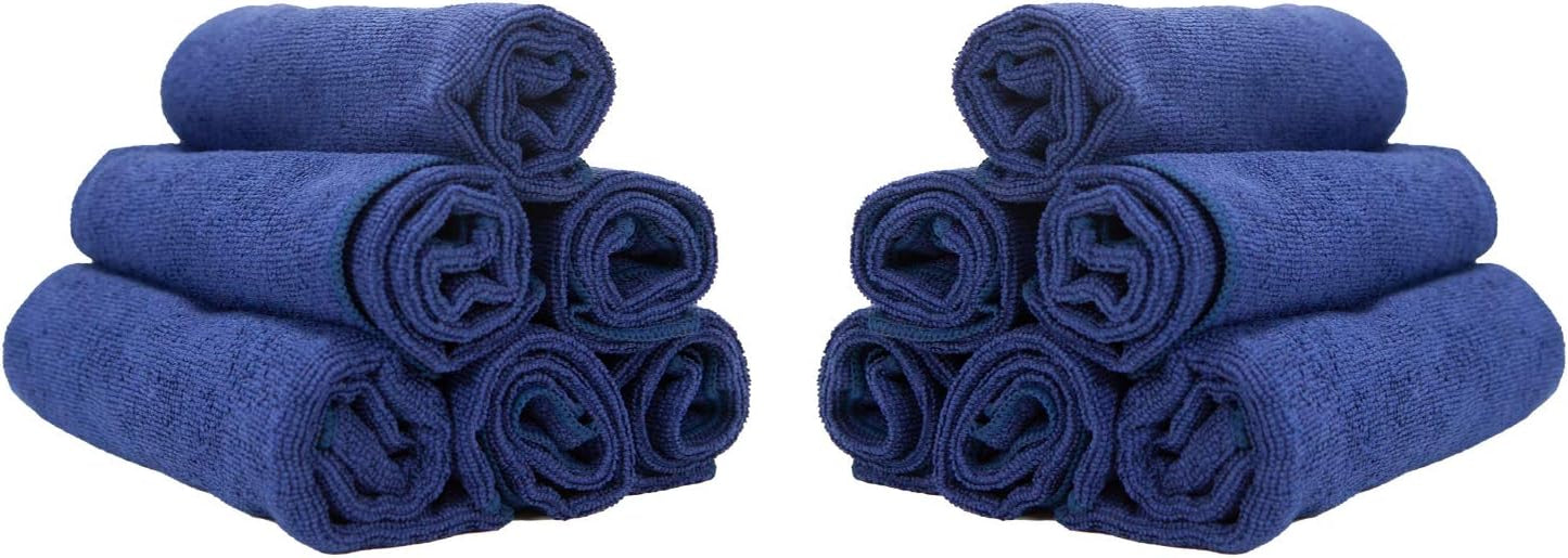 Quick Dry Gym Towels - Pack of 12, Sweat Absorbent, 15x24 in, Navy