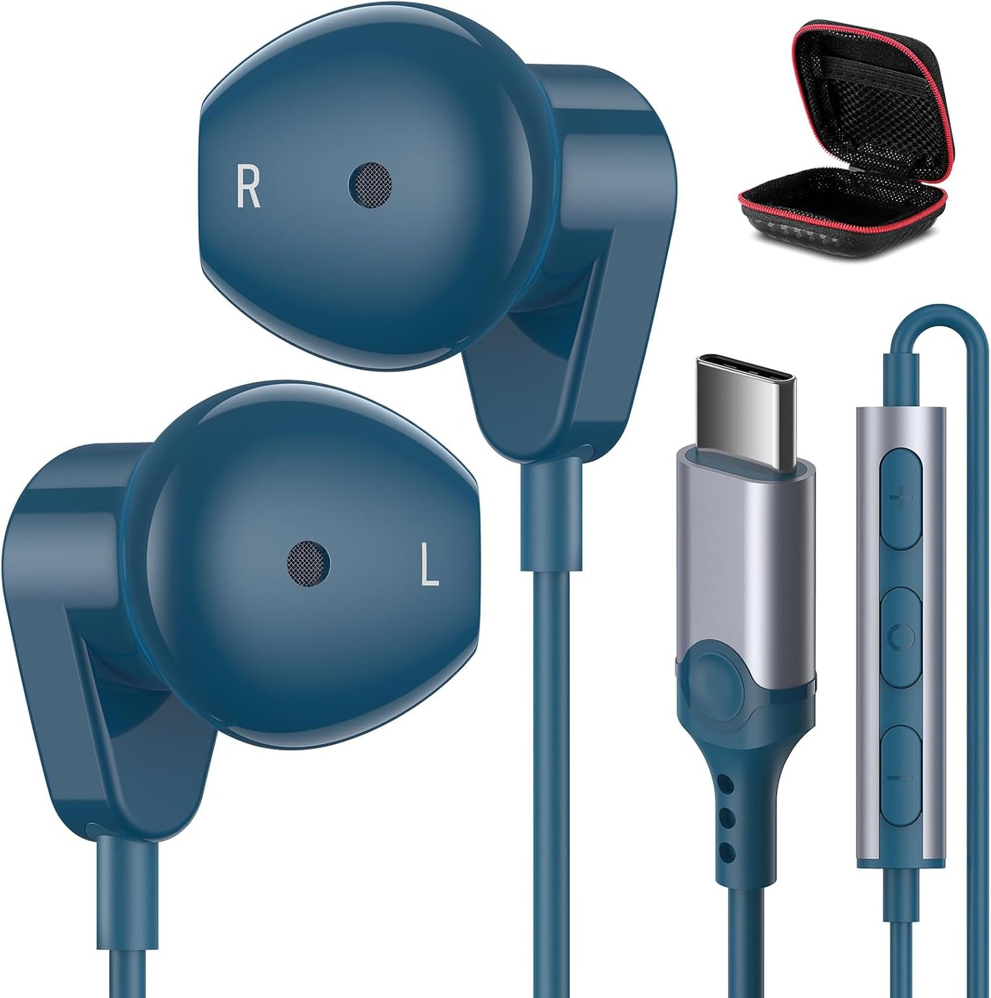 HiFi USB-C Earbuds w/ Mic & Volume Control