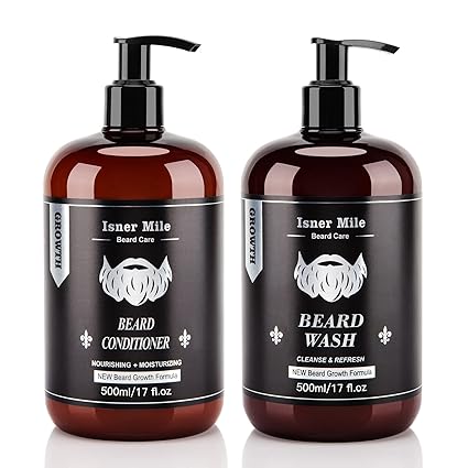 Beard Wash and Conditioner Set for Growth with Biotin & Oils