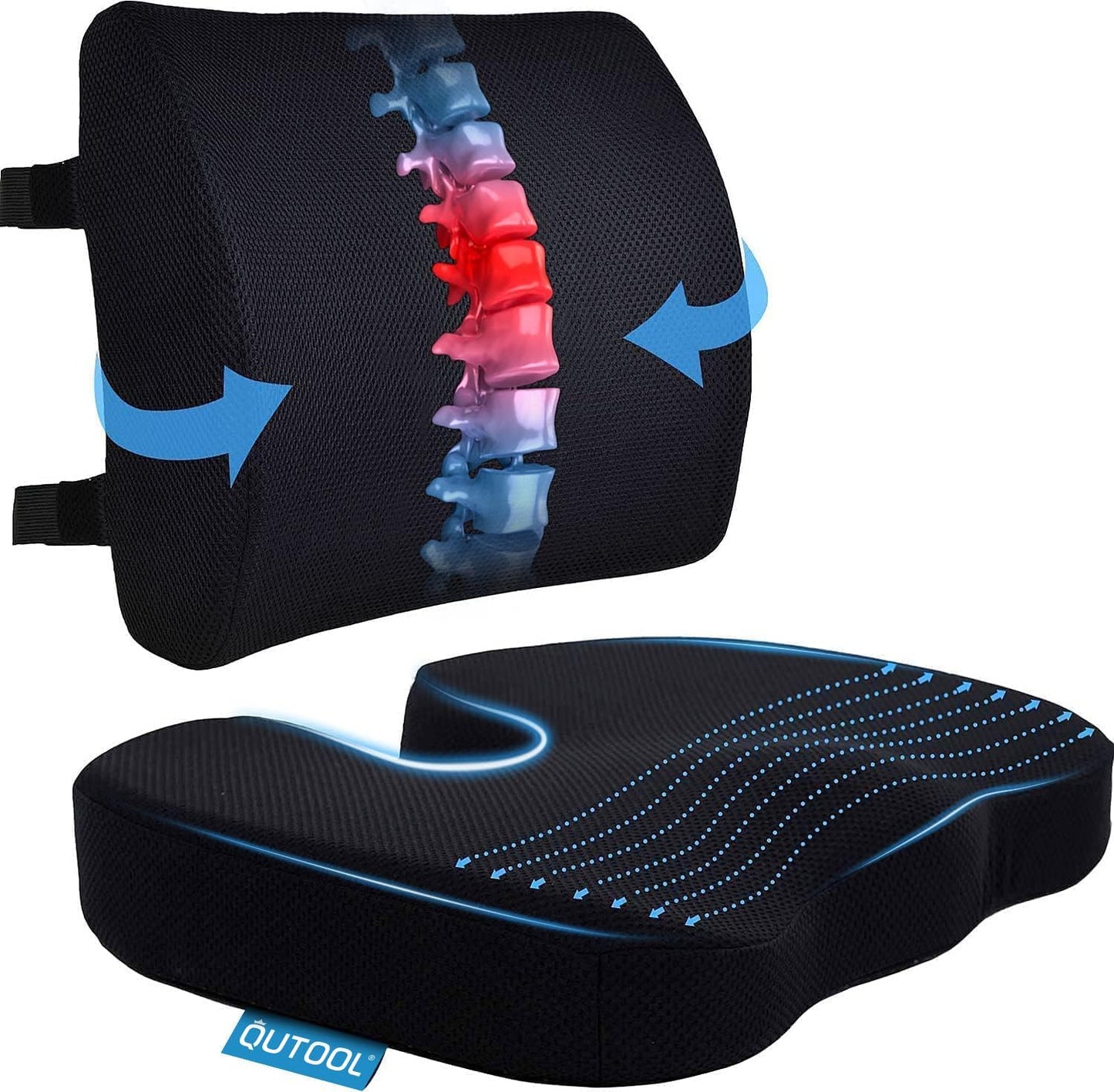 QUTOOL Memory Foam Seat Cushion: Pain Relief & Support