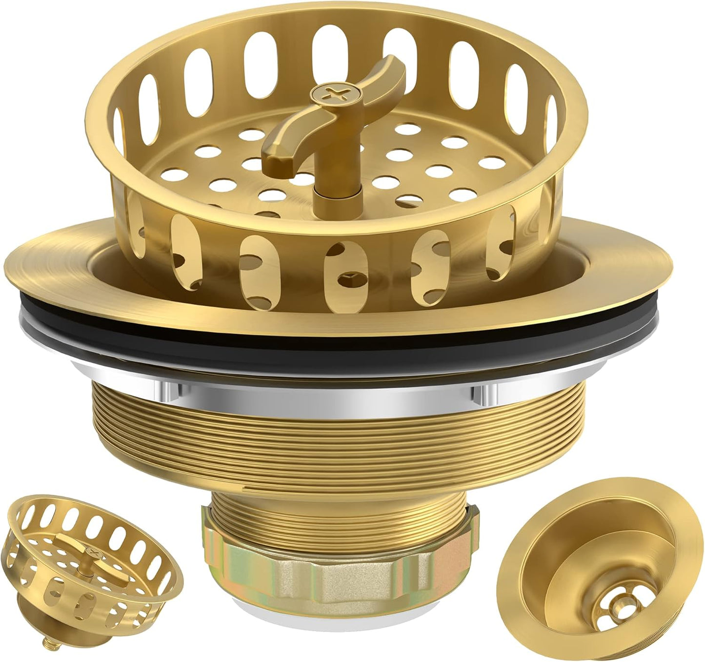 Gold Sink Drain Strainer Kit for Kitchen Sink with Stainless Steel