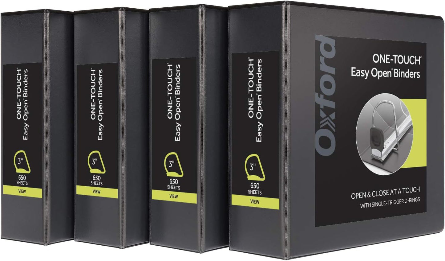 Oxford 3 Ring Binders with Easy Open D Rings for School Use