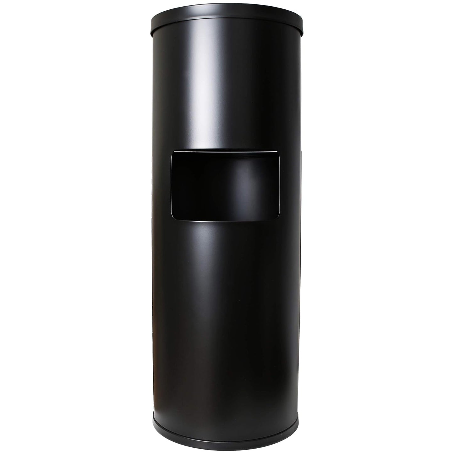 Black Stainless Steel Floor Stand Wipe Dispenser with Trash Can